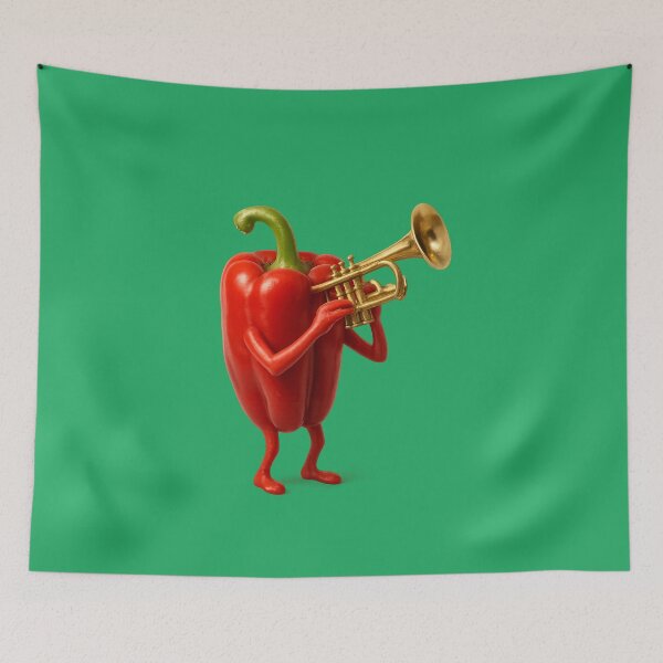 Item preview, Cute Pepper Trumpetist Musician vibe designed and sold by Sarcastic designs.