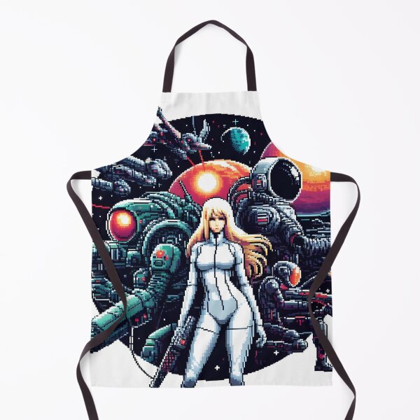 Item preview, Retro Pixel Art Space Warrior with Sci-Fi Spaceships. designed and sold by The-T-In-Retro.