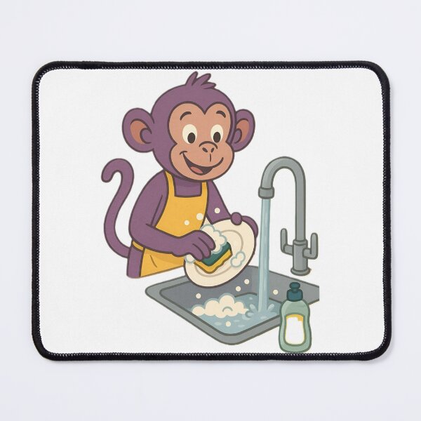 Item preview, Purple Monkey Dish Washer designed and sold by Jappo.