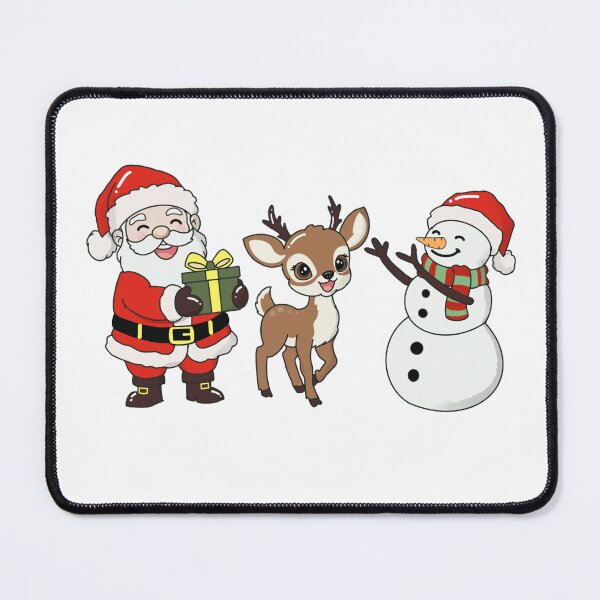 Item preview, Happy Santa Giving Gift to Cute Reindeer and Snowman designed and sold by Ikattyg.