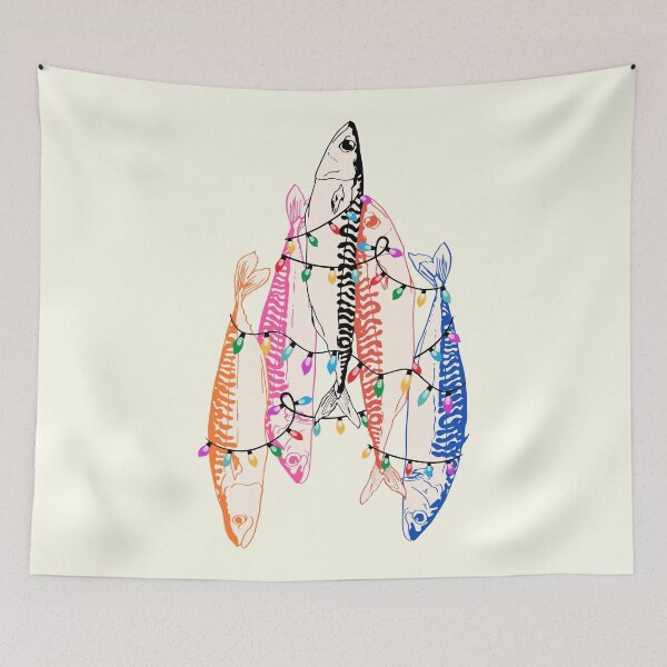Item preview, Retro Sardines with Christmas Lights designed and sold by MaiZephyr.
