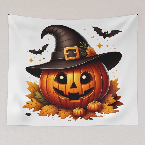 Item preview, Smiling Witch Pumpkim - Halloween Illustration designed and sold by Art-Arcade6.