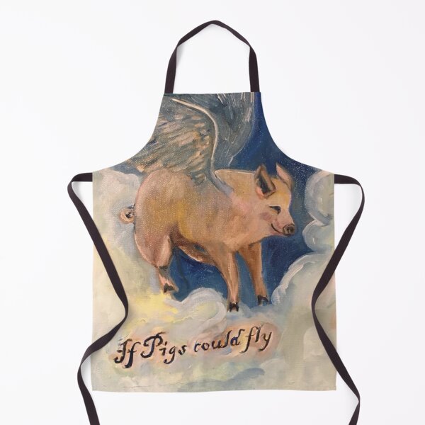 Item preview, If pigs could fly, funny, pigs wings, angel pig, funny saying designed and sold by lydiaknoxart.