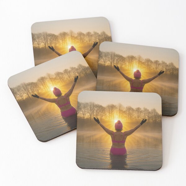 Item preview, Joyous Female Winter Sunrise Wild Swimmer designed and sold by bailey-cooper.