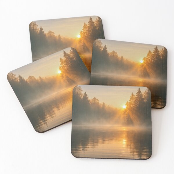 Item preview, Golden Sunrise Over a Misty Lake designed and sold by bailey-cooper.
