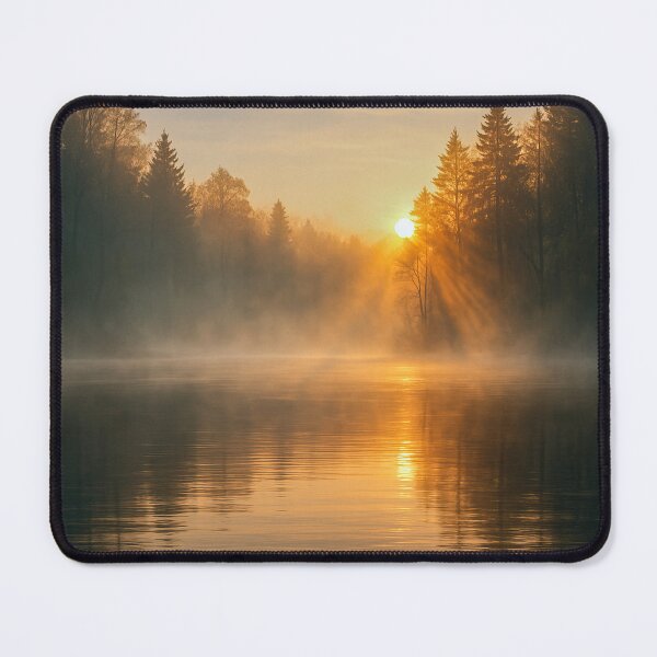 Item preview, Golden Sunrise Over a Misty Lake designed and sold by bailey-cooper.