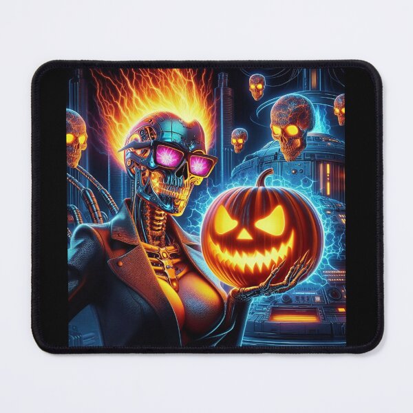 Item preview, Cyberpunk Cyborg Neon Pumpkin Glow designed and sold by Voodoo Store Paranormal Collections.