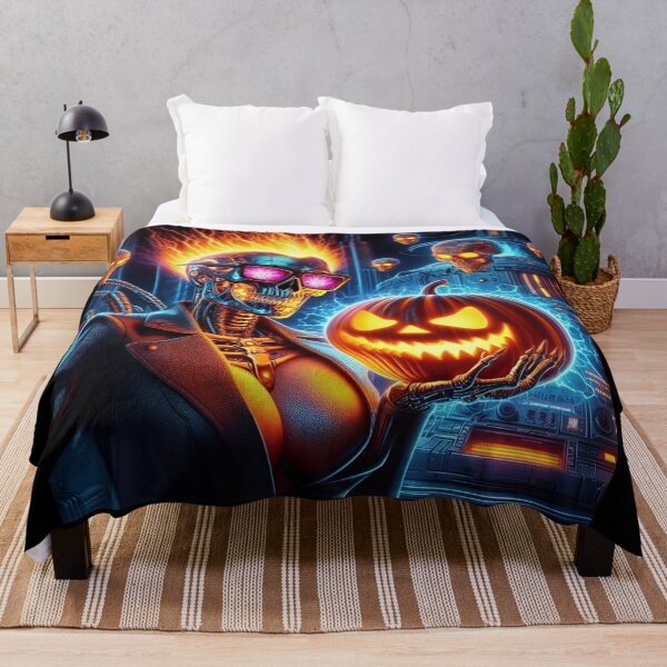 Item preview, Cyberpunk Cyborg Neon Pumpkin Glow designed and sold by Voodoo Store Paranormal Collections.