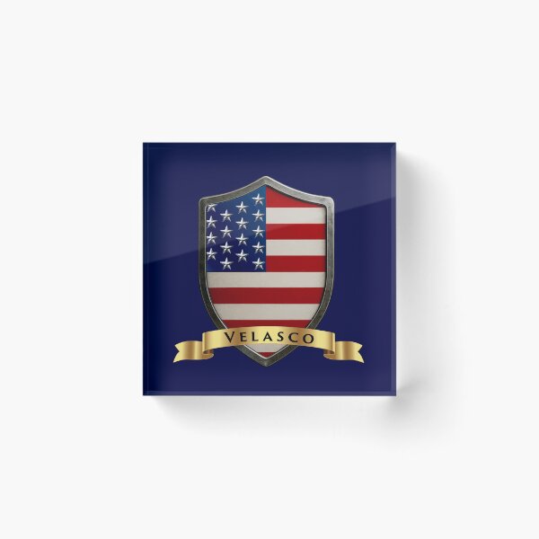 Item preview, Velasco Family USA Shield, Stars & Stripes Pride Crest designed and sold by Highlandkings.