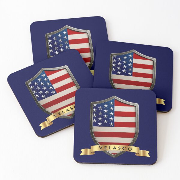 Item preview, Velasco Family USA Shield, Stars & Stripes Pride Crest designed and sold by Highlandkings.