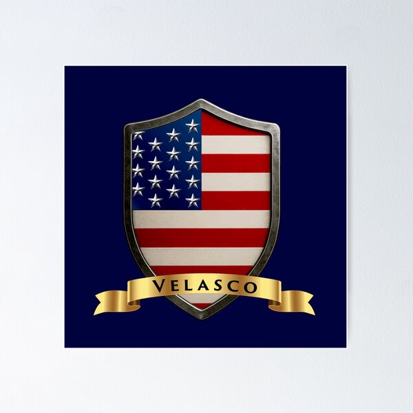 Item preview, Velasco Family USA Shield, Stars & Stripes Pride Crest designed and sold by Highlandkings.