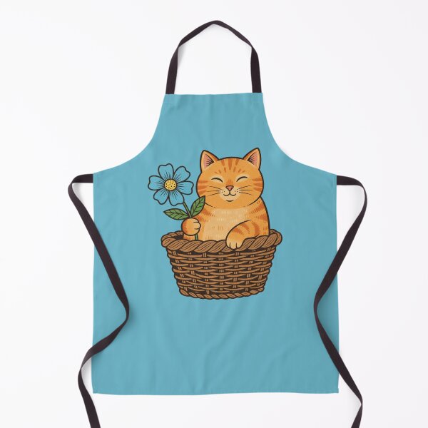 Item preview, Smiling Cat in Basket with Flower designed and sold by 0606PM.