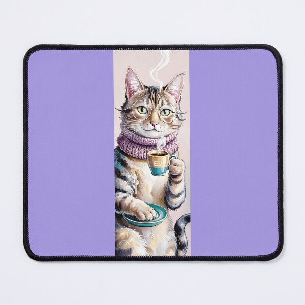 Item preview, Hipster Cat Sipping Coffee By Merch, Limited Edition designed and sold by JERICHOALBERT2.
