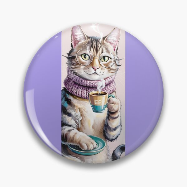 Item preview, Hipster Cat Sipping Coffee By Merch, Limited Edition designed and sold by JERICHOALBERT2.