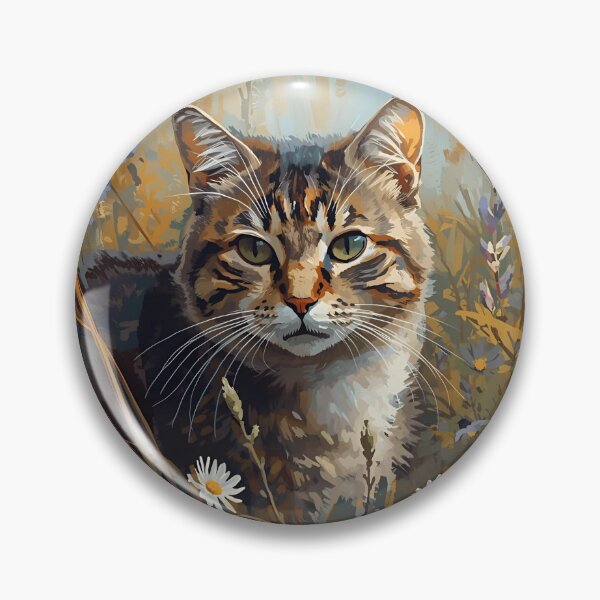 Item preview, Tabby Cat in Grass Autumn Colours designed and sold by JulieSouster.