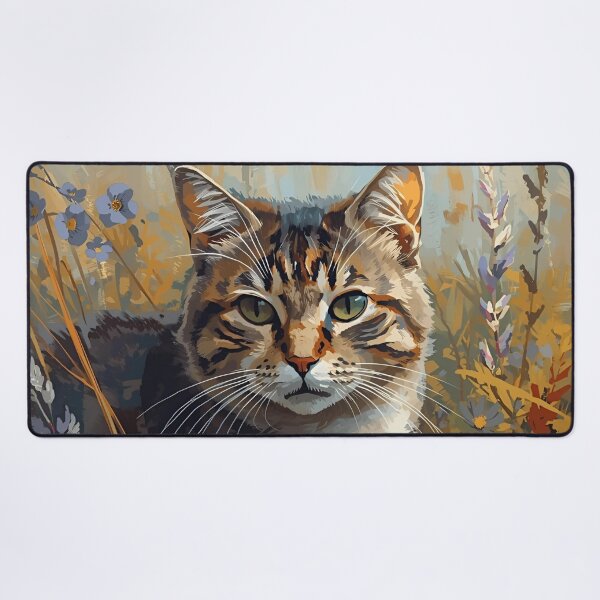 Item preview, Tabby Cat in Grass Autumn Colours designed and sold by JulieSouster.