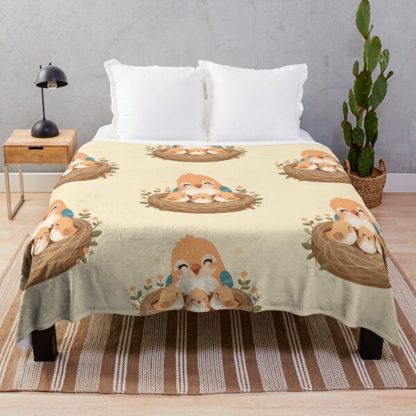 Item preview, Cute Bird Family in Nest – Adorable Mother Bird with Baby Chicks designed and sold by Tidarat-27.