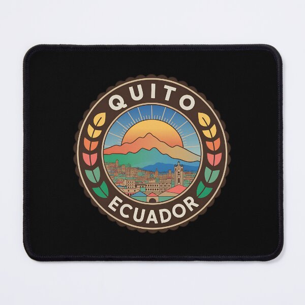 Item preview, Quito Ecuador Vintage Emblem – Retro Travel Badge Design Featuring Cityscape, Mountains & Sun Rays designed and sold by VividOrganica.