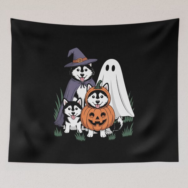 Item preview, Husky Halloween Ghost Pumpkin designed and sold by BakeryDozen.