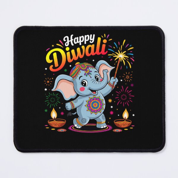Item preview, Happy Diwali Cute Elephant Festival Lights Celebration Kids designed and sold by NUMAcreations.