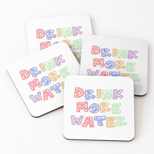 Item preview, Drink More Water – Funny Cute Pastel Hydro Waterproof words designed and sold by SkeletonsDanger.