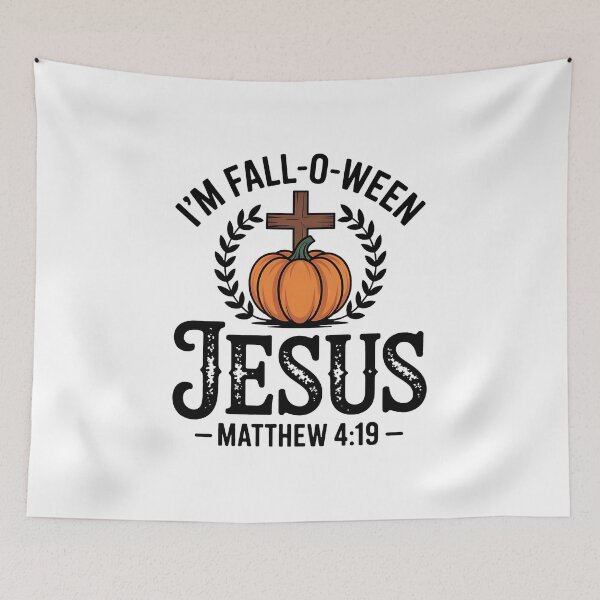 Item preview, I'm Fall-O-Ween Jesus Halloween Christian Cross Pumpkin designed and sold by BakeryDozen.