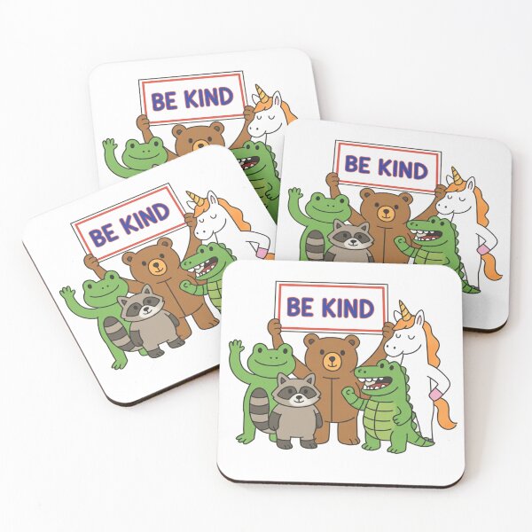 Item preview, Friendly Frog Bear Unicorn Alligator Raccoon Be Kind Art designed and sold by Graphichut.