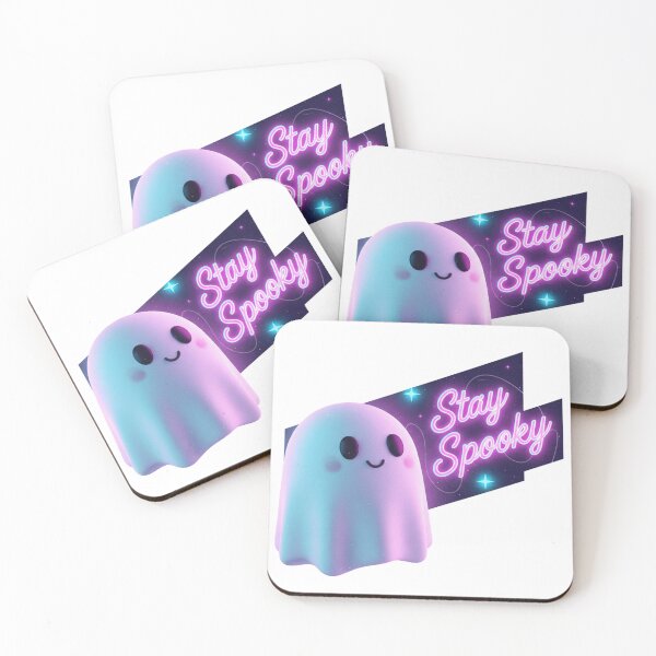 Item preview, Stay Spooky Neon Ghost | Retro Synthwave Halloween Glow | Cute 3D Vaporwave Art designed and sold by Wear Sculpt.