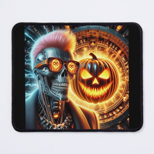 Item preview, Cyberpunk Cyborg Pumpkin Neon Portal designed and sold by Voodoo Store Paranormal Collections.
