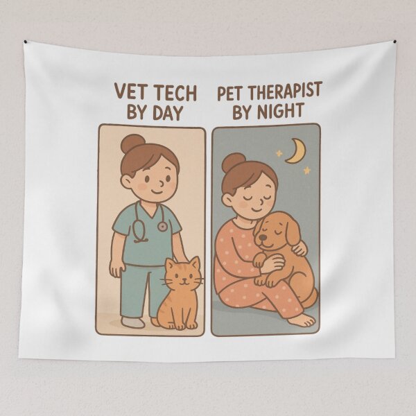 Item preview, Veterinary Technician - day and night designed and sold by DamioPolArt.