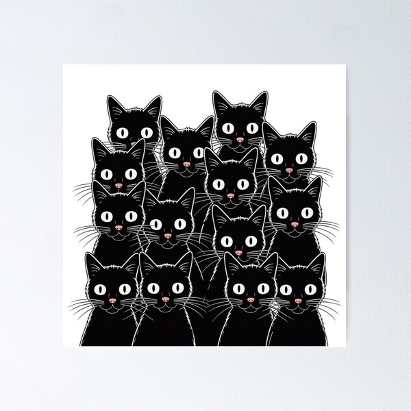 Item preview, A Cluster of Curious Black Cats designed and sold by Vision Crafted.