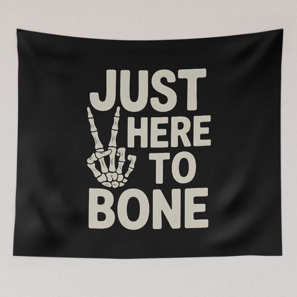 Item preview, Just Here to Bone Skeleton Peace designed and sold by BakeryDozen.