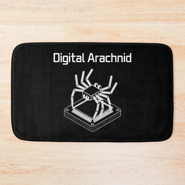 Item preview, Futuristic Spider on Circuit Path – Black and White Theme designed and sold by SplashTastic.
