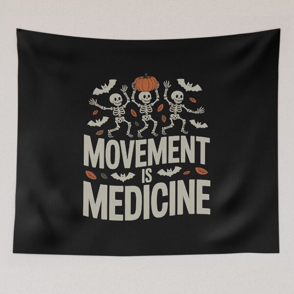 Item preview, Movement is Medicine Dancing Skeleton Spooky PT Halloween designed and sold by BakeryDozen.