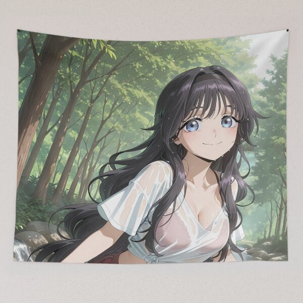 Item preview, Fragrant Kaoruko Waguri River Adventure Summer Anime Girl Waifu designed and sold by TorbenKuhano.
