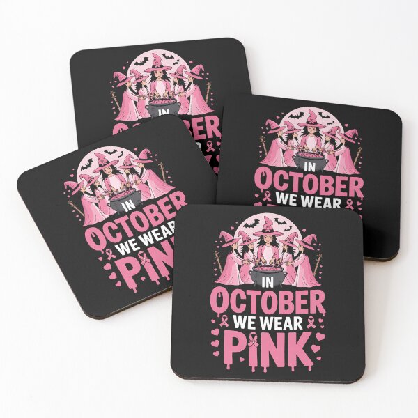 Item preview, October We Wear Pink Witch Halloween Breast Cancer Awareness designed and sold by BakeryDozen.