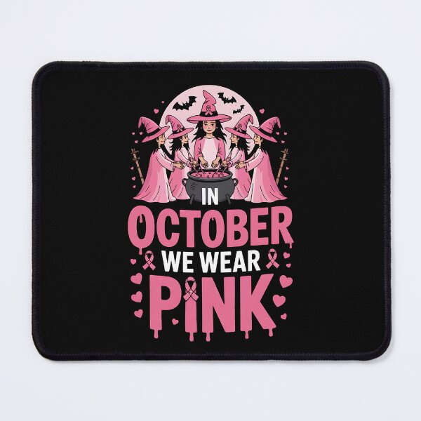 Item preview, October We Wear Pink Witch Halloween Breast Cancer Awareness designed and sold by BakeryDozen.