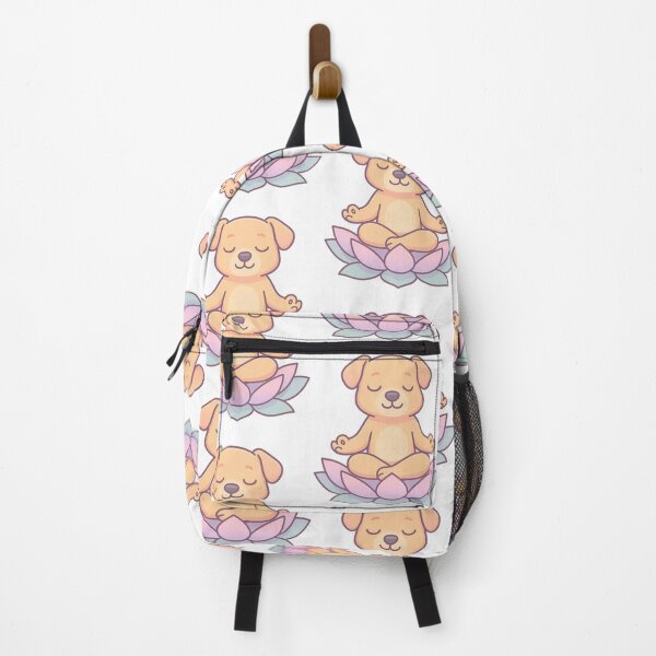 Item preview, Meditating dog on lotus flower Mindfulness & inner peace in pastel style designed and sold by Lamanakwadracie.