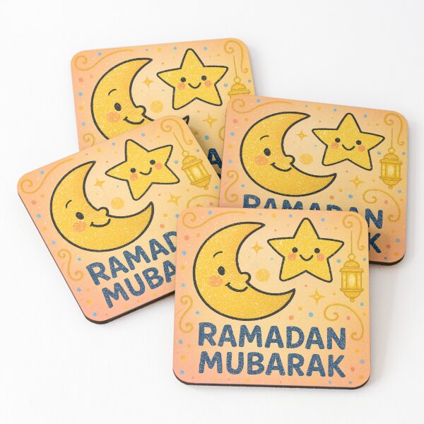 Item preview, Ramadan Mubarak Greeting Card (V.1) -Cute Lantern Moon and Star Design designed and sold by D-Islamic.