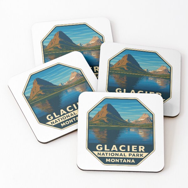 Item preview, Glacier National Park Retro Mountain Landscape Sticker designed and sold by Ismeal Von.