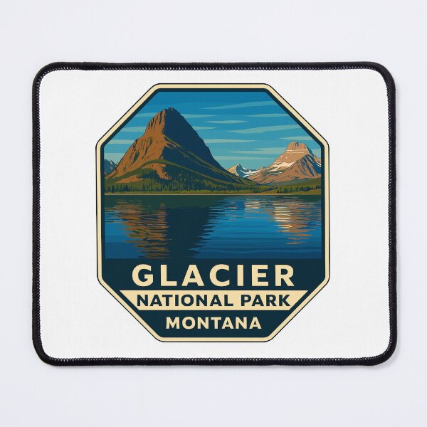 Item preview, Glacier National Park Retro Mountain Landscape Sticker designed and sold by Ismeal Von.