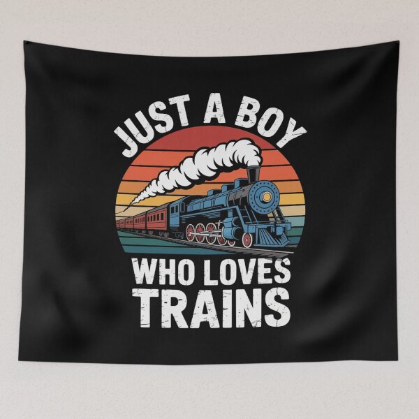 Item preview, Kids Just A Boy Who Loves Trains - Funny Trains Lovers Graphic designed and sold by Gogetgiggles.