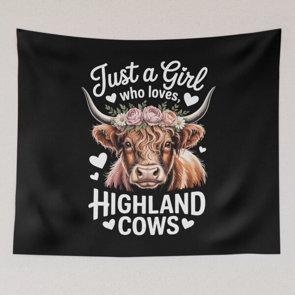 Item preview, Just a Girl Who Loves Highland Cows Scottish Highland Cows designed and sold by Gogetgiggles.