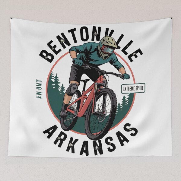 Item preview, Bentonville Arkansas Mountain Biking Vintage Extreme Sports Design designed and sold by VividOrganica.