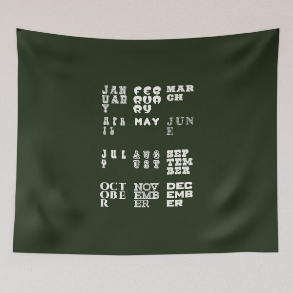 Item preview, Twelve Months Retro Typography Lettering Art designed and sold by trepiu.