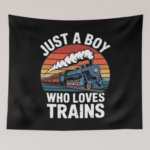 Item preview, Kids Just A Boy Who Loves Trains - Funny Trains Lovers Graphic designed and sold by Gogetgiggles.