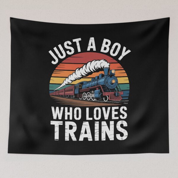 Item preview, Kids Just A Boy Who Loves Trains - Funny Trains Lovers Graphic designed and sold by Gogetgiggles.
