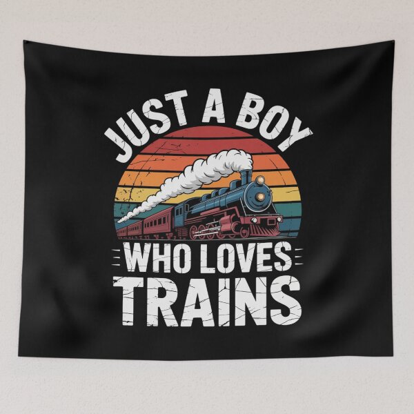 Item preview, Kids Just A Boy Who Loves Trains - Funny Trains Lovers Graphic designed and sold by Gogetgiggles.