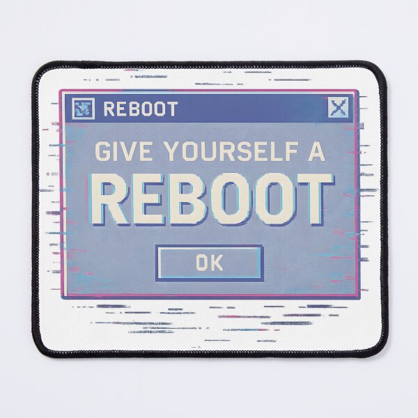 Item preview, Give Yourself a Reboot • Retro Glitch Motivation • Digital Self-Care Art designed and sold by Ordinarytees.