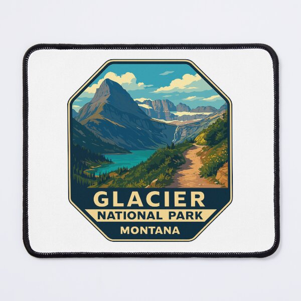 Item preview, Glacier National Park Retro Mountain Landscape Sticker designed and sold by Ismeal Von.